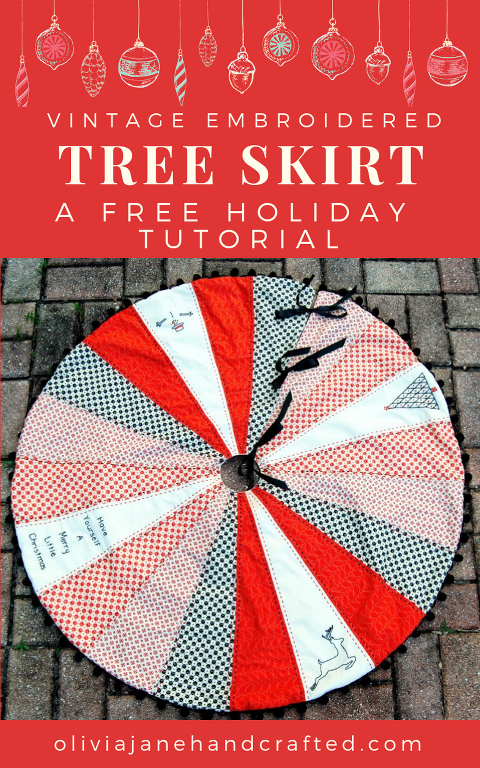 vintage embroidered tree skirt free tutorial