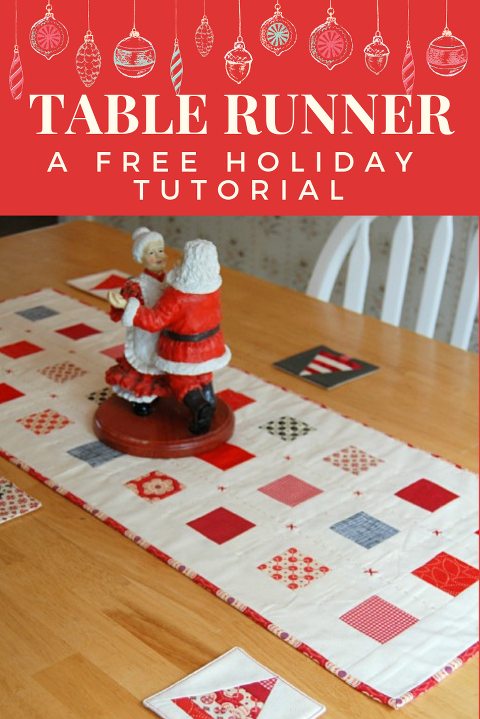 Free tutorial Christmas table runner DIY