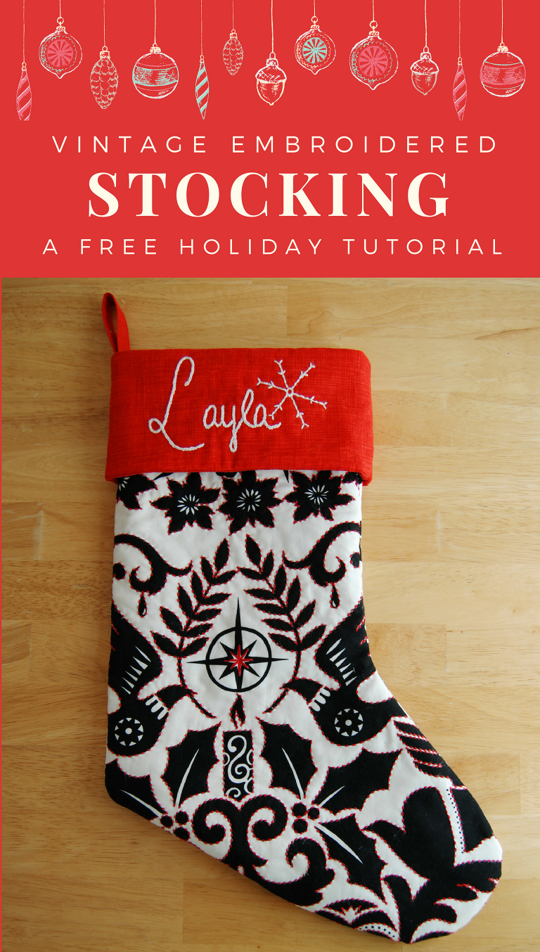 vintage embroidered stocking free tutorial-2