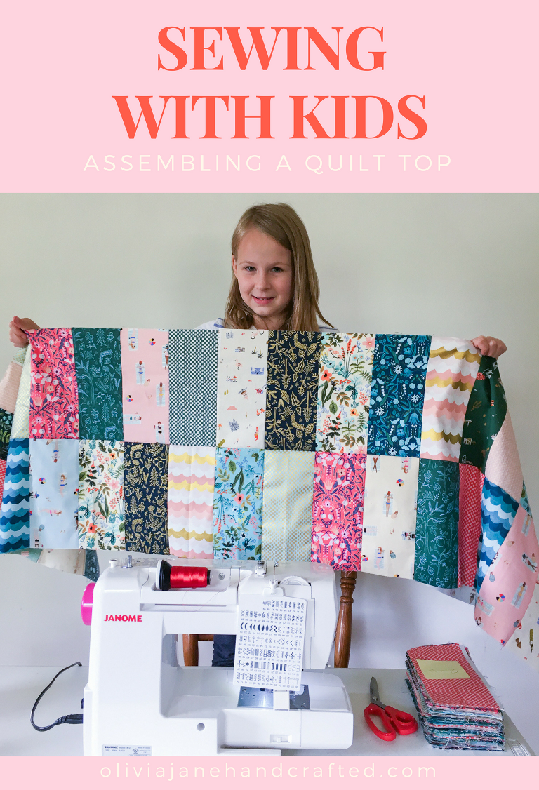 Sewing with Kids: sewing a quilt top