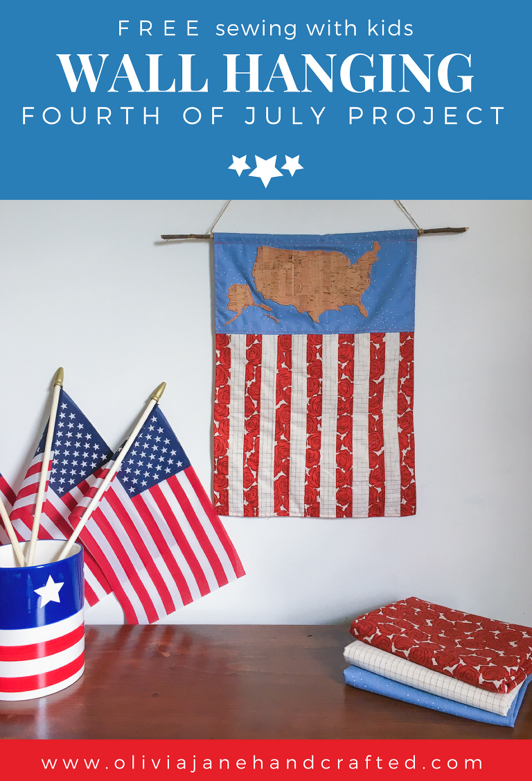 FREE sewing with kids wall hanging fourth of July