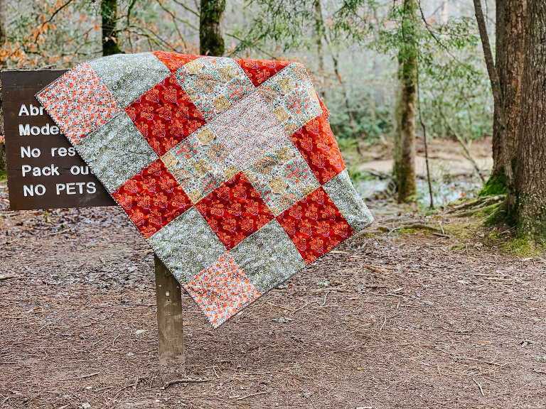 granny square beginner quilt Liberty, Anna Maria Horner, handquilted