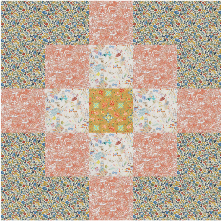 ochre pixelated quilt kit