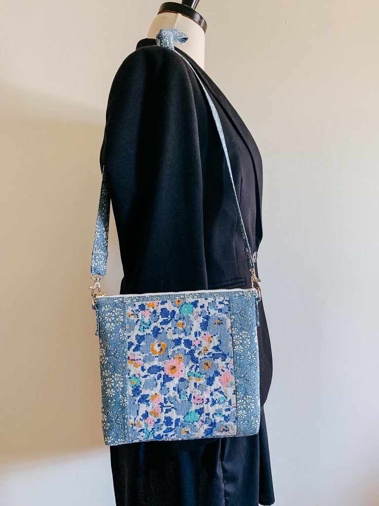 Liberty cross stitched crossbody bag