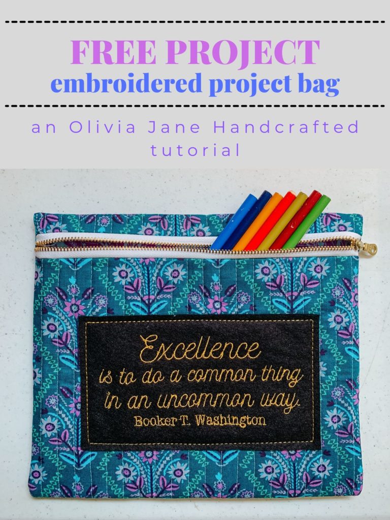 Embroidered Supply Bag : A Janome Tutorial : Olivia Jane Handcrafted - Blog