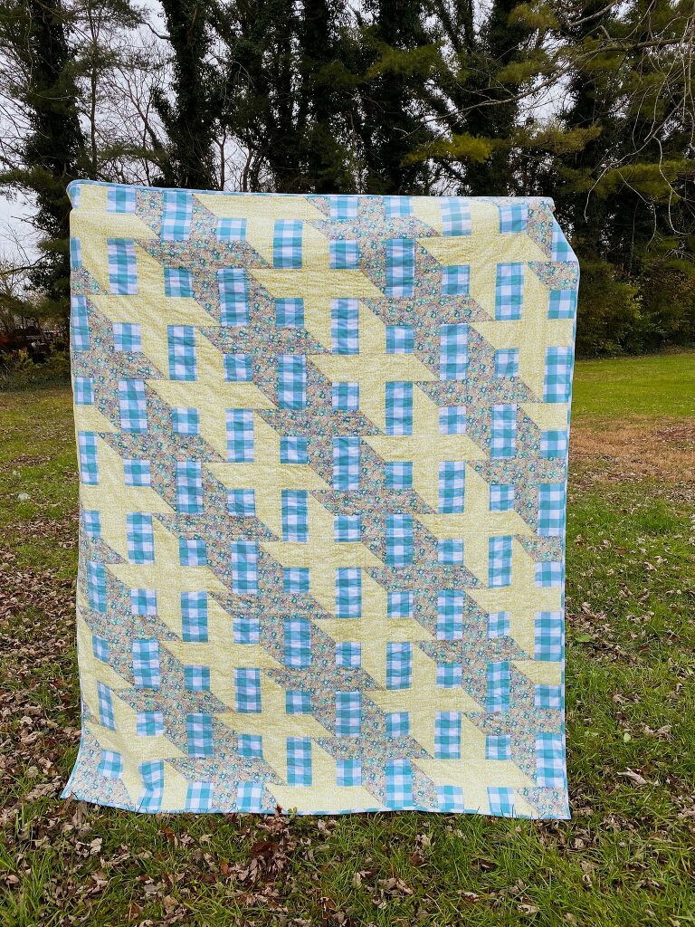 Liberty and gingham Shift quilt by Olivia Jane Handcrafted