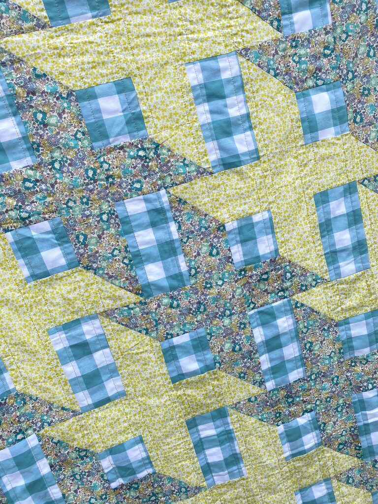 Liberty and gingham Shift quilt by Olivia Jane Handcrafted