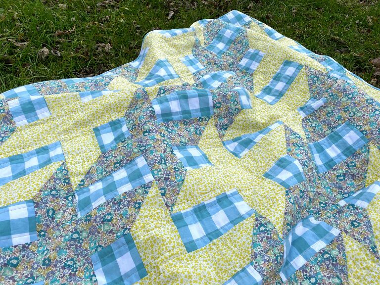 Liberty and gingham Shift quilt by Olivia Jane Handcrafted