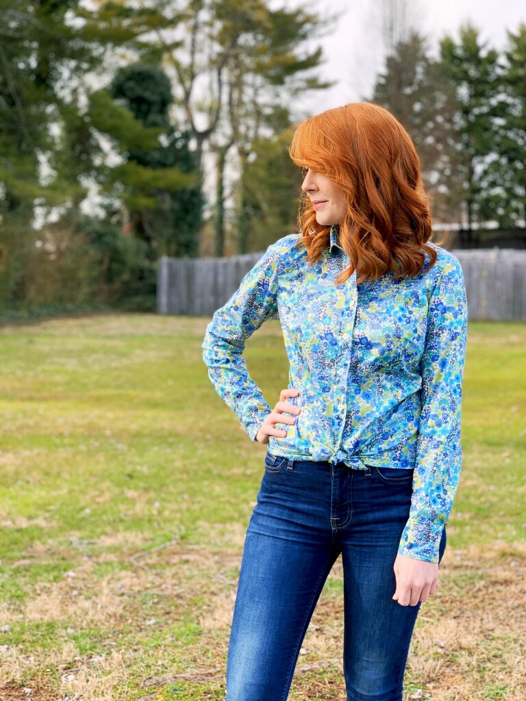 Perfect Shirt in Japanese Liberty by Olivia Jane Handcrafted