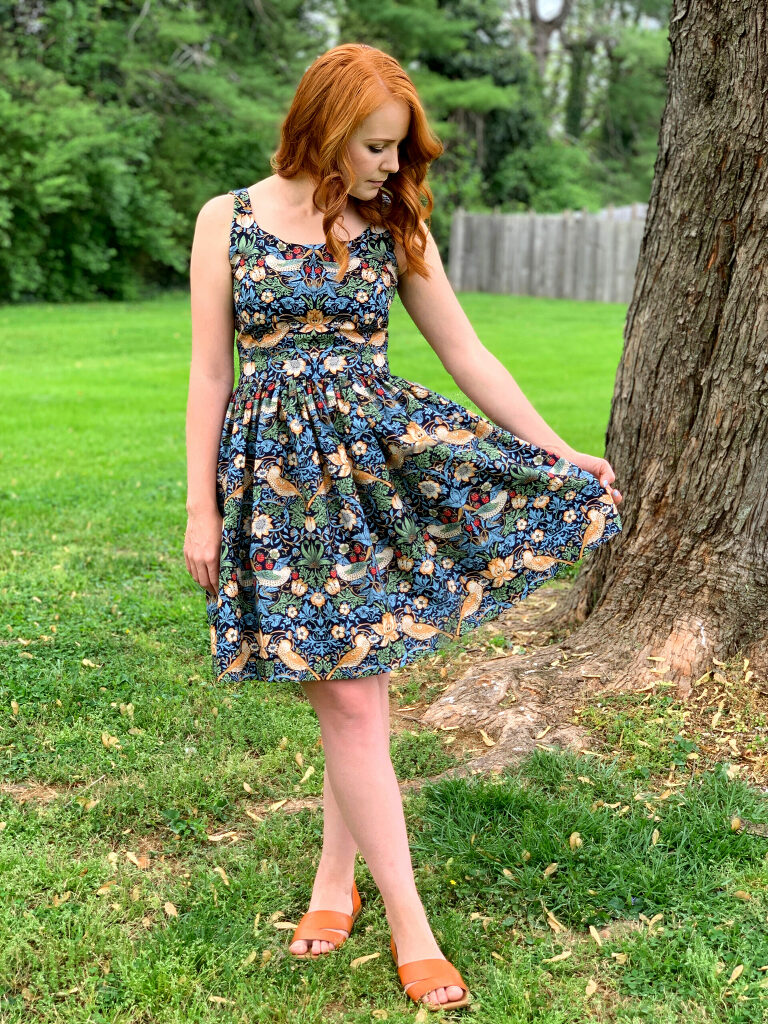 William Morris Strawberry Thief dress by Olivia Jane Handcrafted