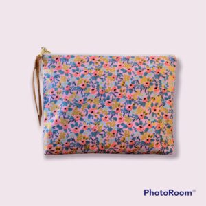 Makeup Bag in Pink Metallic Rosa by Rifle Paper Co