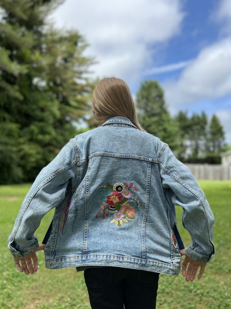 Embroidered Denim Jacket : Olivia Jane Handcrafted