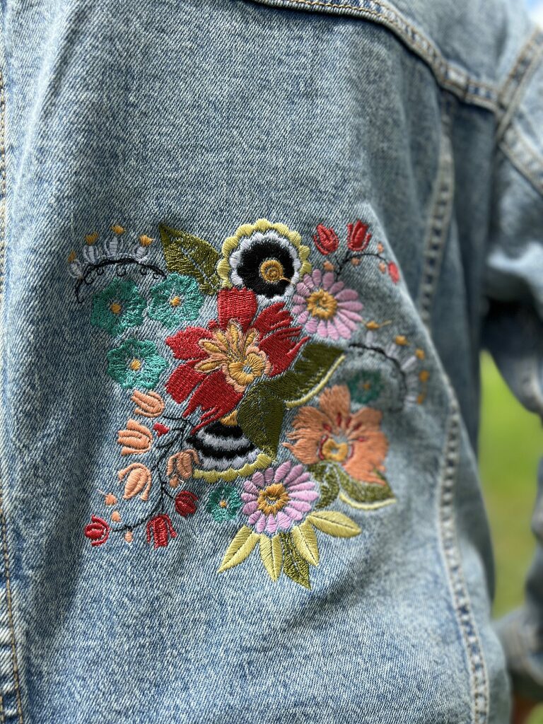 denim embroidered jacket