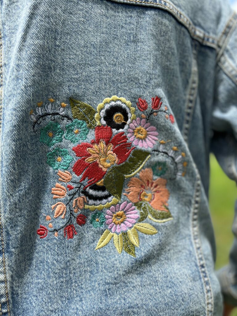 Embroidered denim outlet