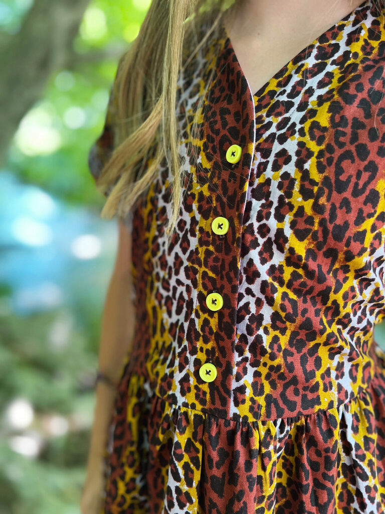 mini fringe dress in leopard print