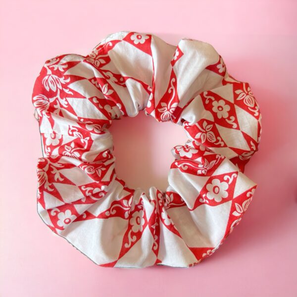 liberty red quilt scrunchie