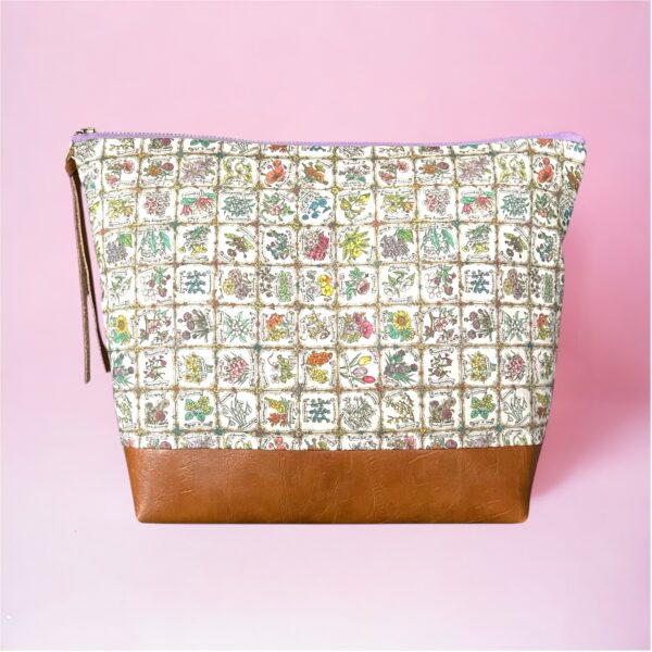 large flat bottom bag in liberty language of flowers
