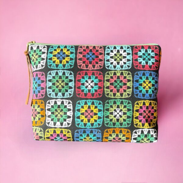 medium bag with granny squares